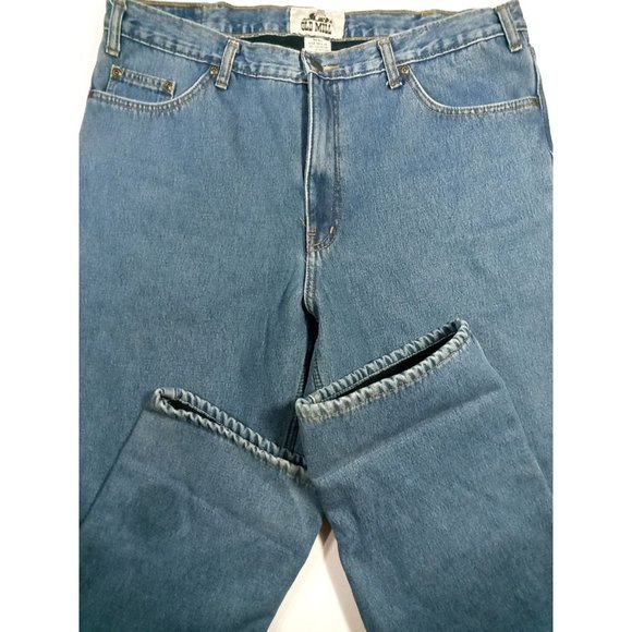 Jeans Old Mill Blue Lined Size Fleece Men's Denim Fit Men's Straight Pants 38/36 - Picture 1 of 10